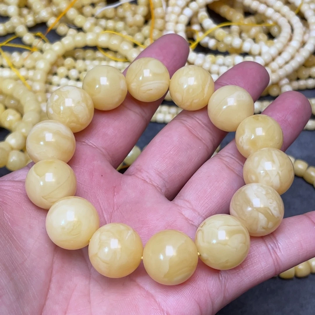 蜜蜡裸石未镶嵌蜜蜡手串16.8mm