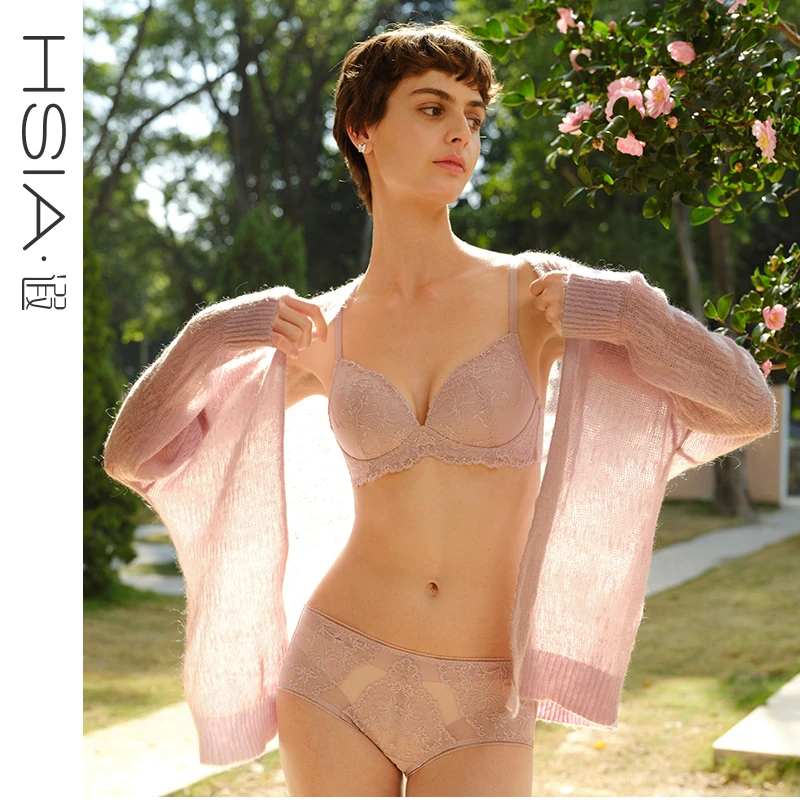 【花非花】遐25年春夏新品无钢圈欧若风内衣女上薄下厚小胸聚拢文胸