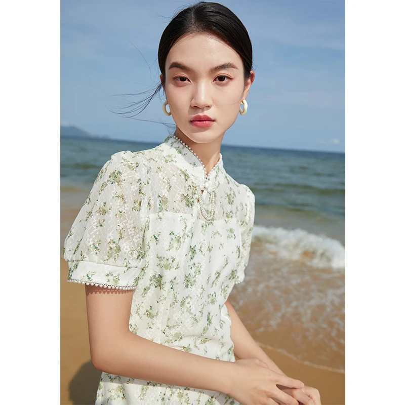 【小铃铛专属】MOFAN摩凡夏新款豆荚绿连衣裙MDL366729