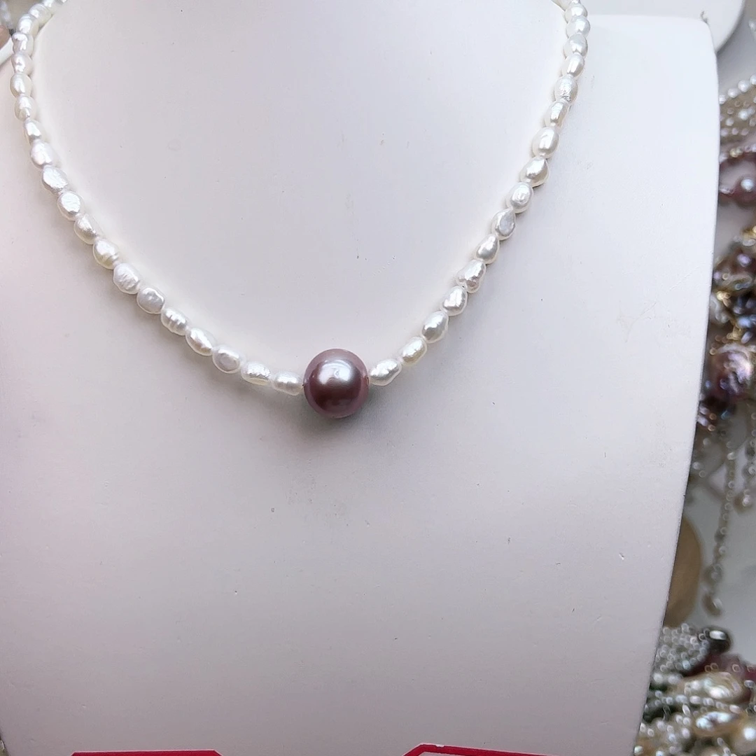 淡水珍珠颈饰银S925镶嵌