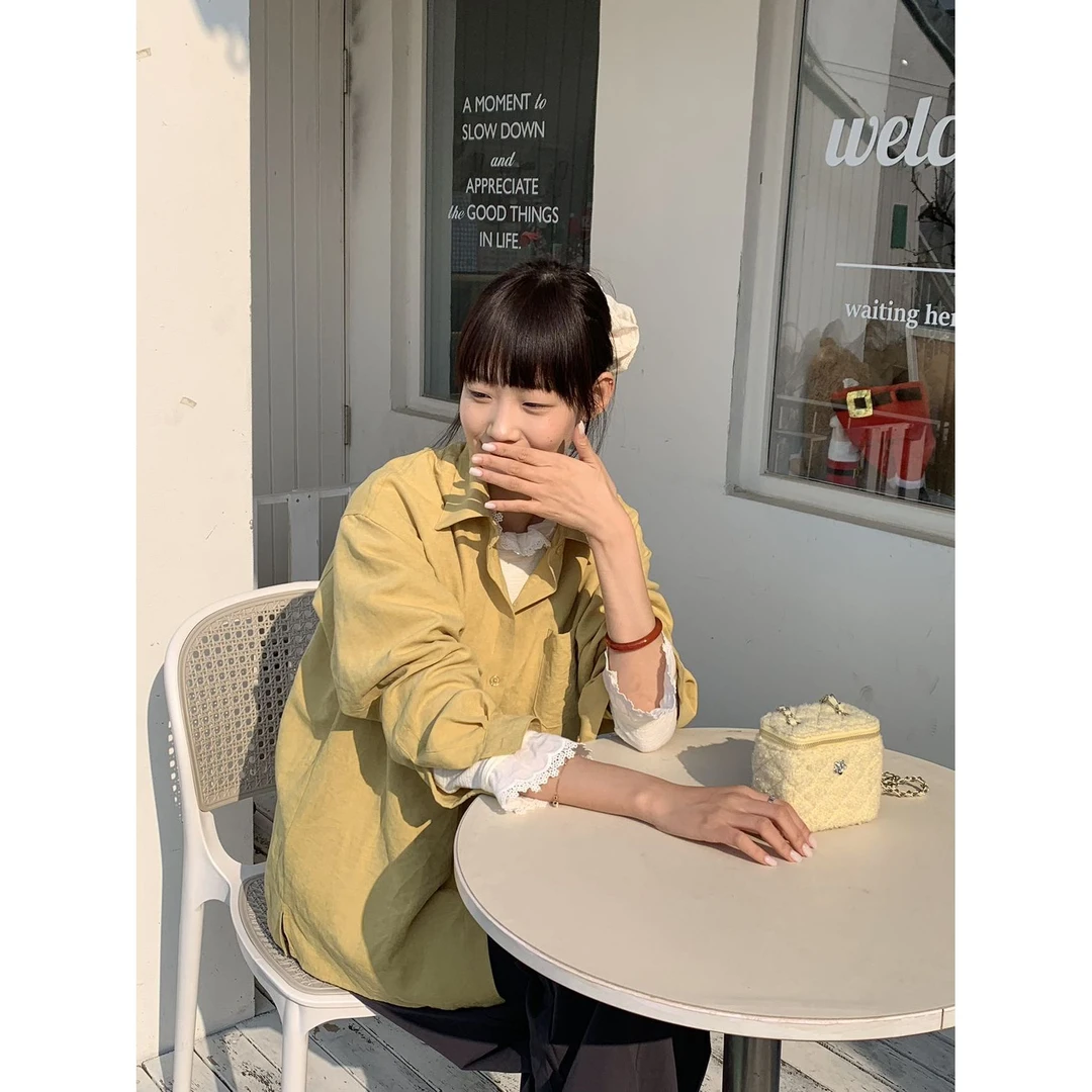 X'JIE春季新款韩风七色软糯奶皮衬衣049号251335