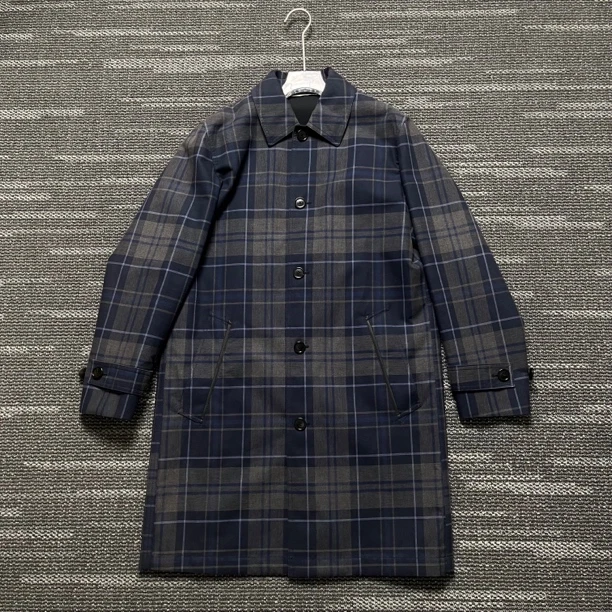 99新 DIOR/迪奥 格纹翻领长款风衣大衣/尺码44码/7423