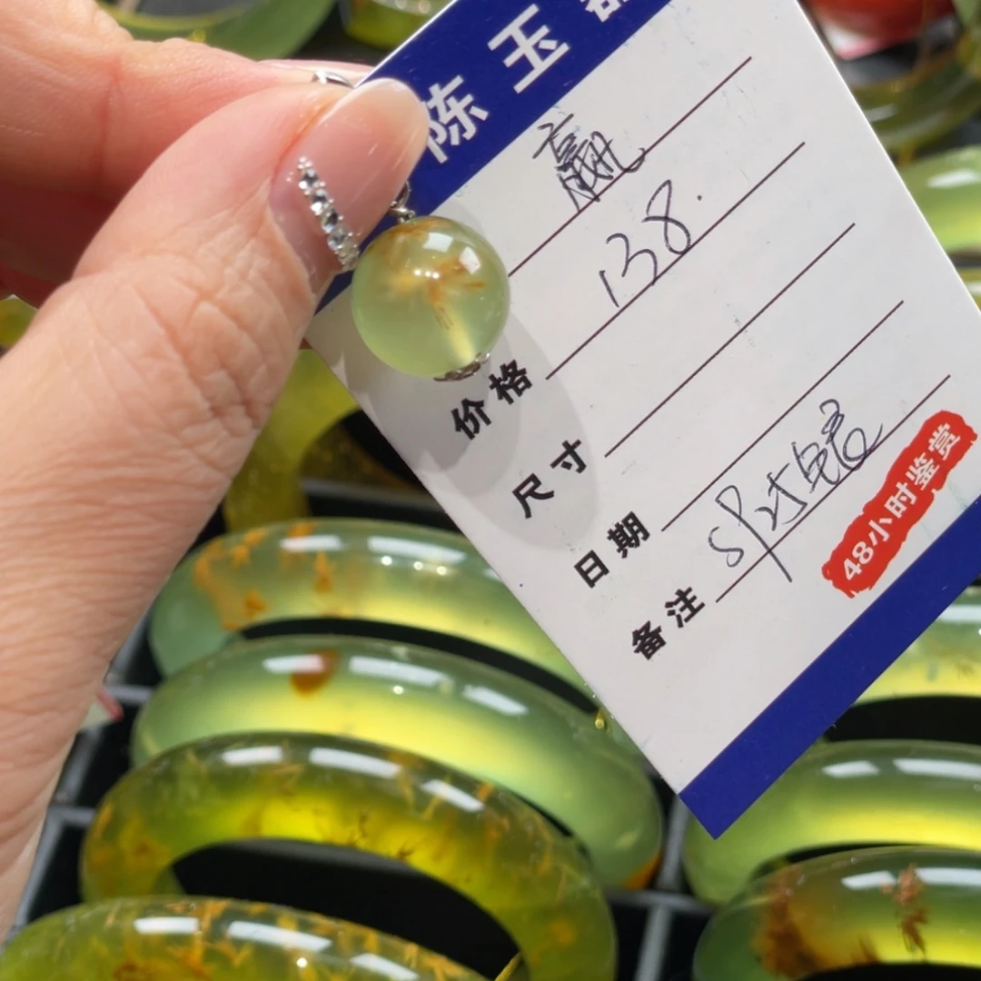 蛇纹石玉耳坠银S925镶嵌