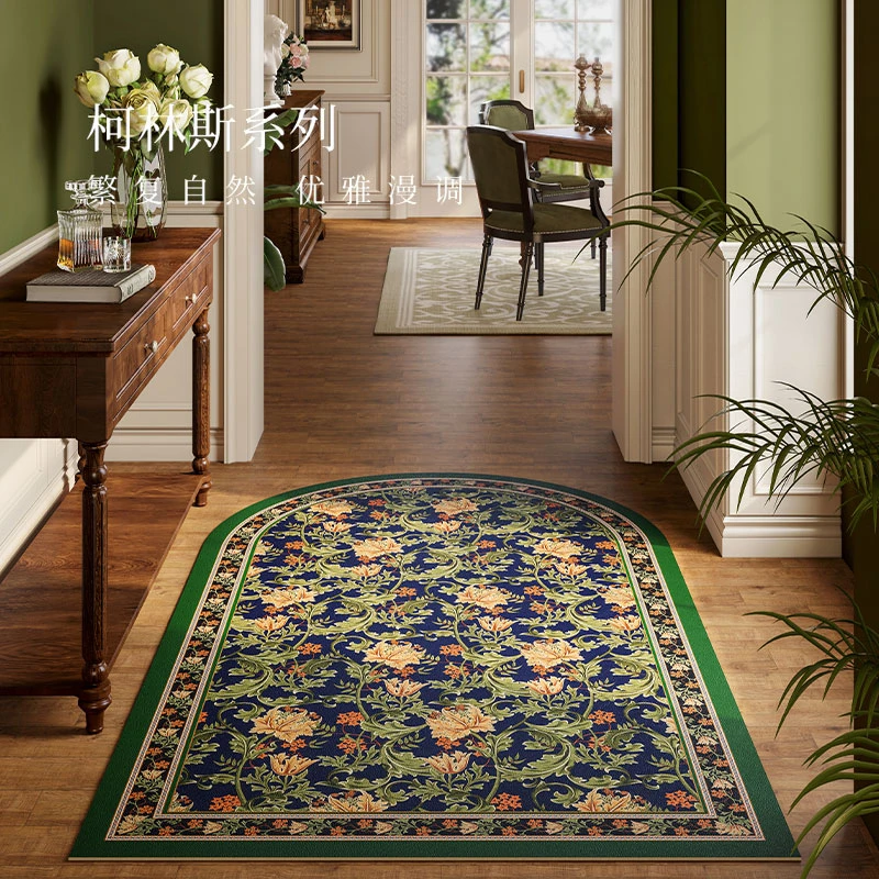 范居柯林斯美式入户门地垫弧形进门门口玄关氛围感皮革垫定制