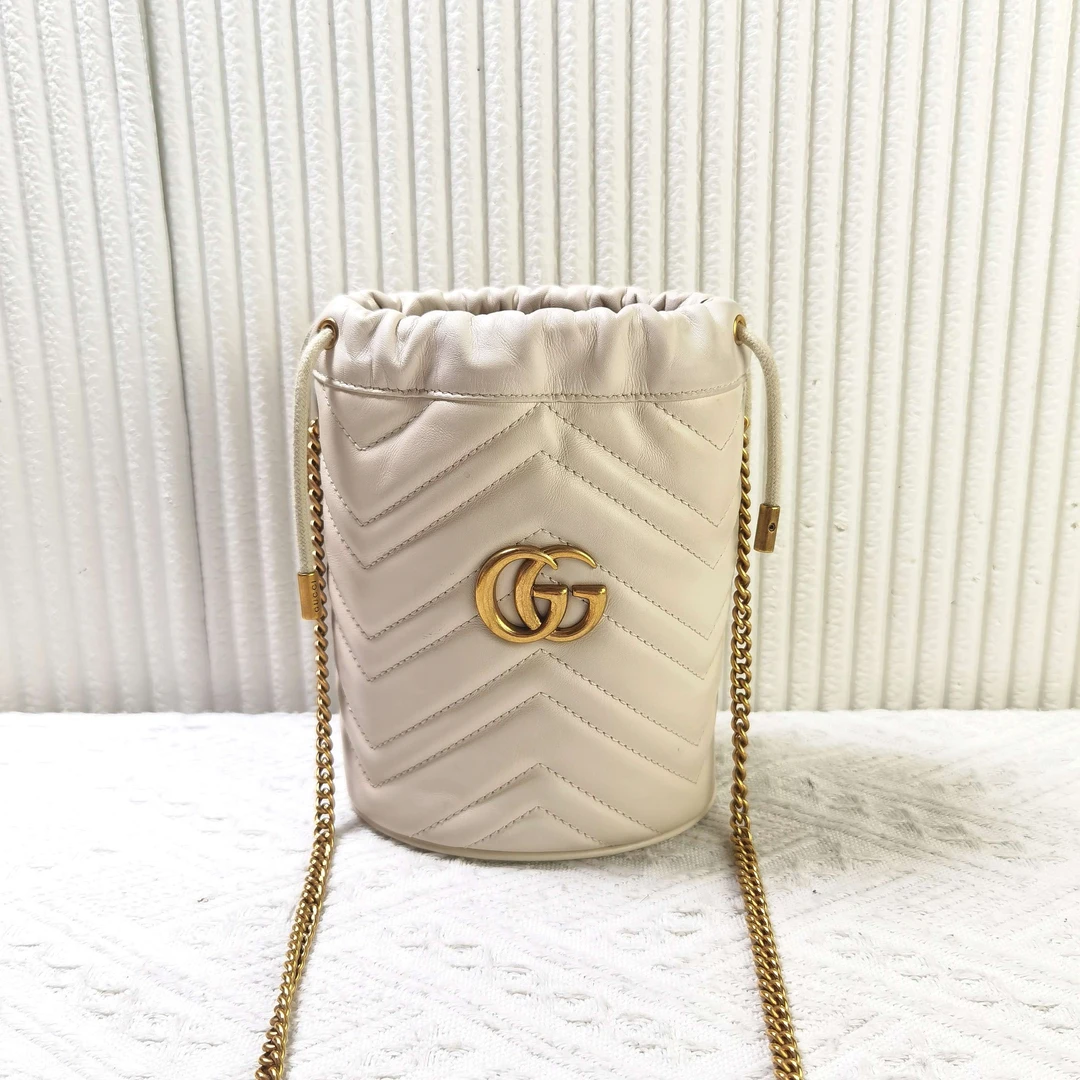 95新 GUCCI/古驰 Gucci古驰GG marmont马蒙水桶包斜挎包