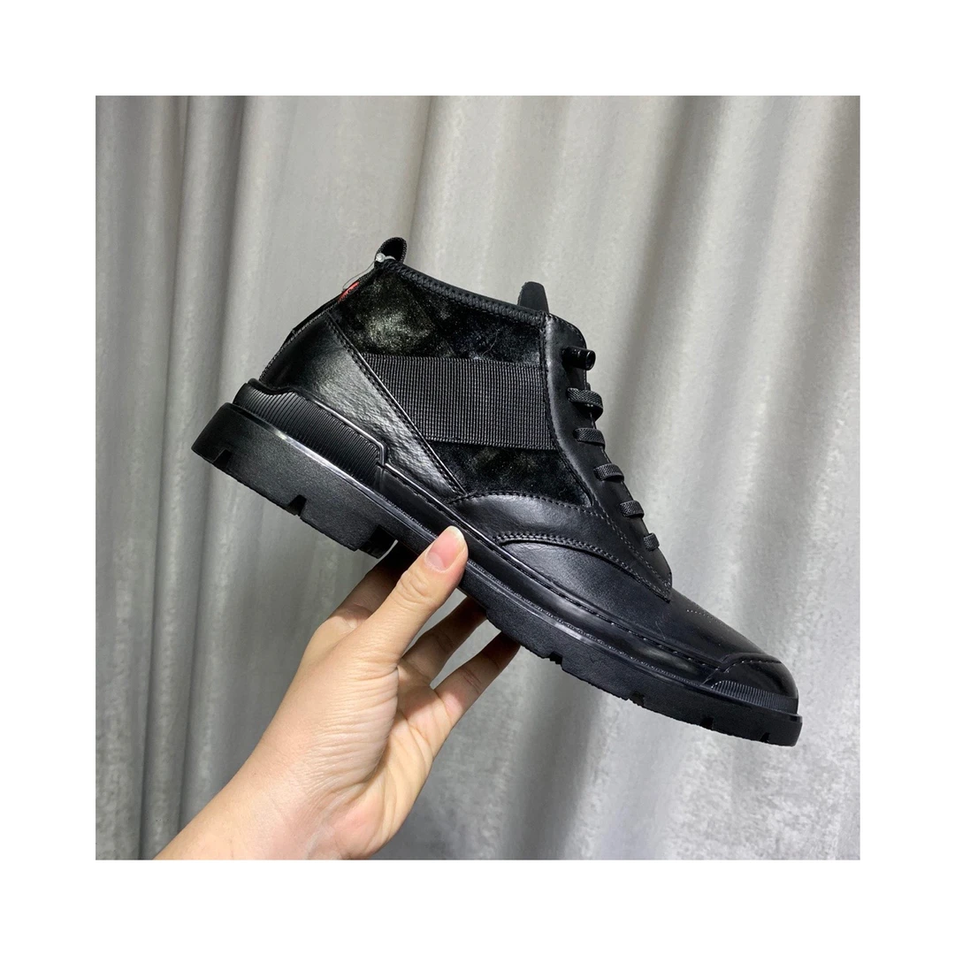 真皮男鞋皮鞋厚底百搭靴子马丁靴英伦风黑色加绒鞋（听口令拍）牛皮