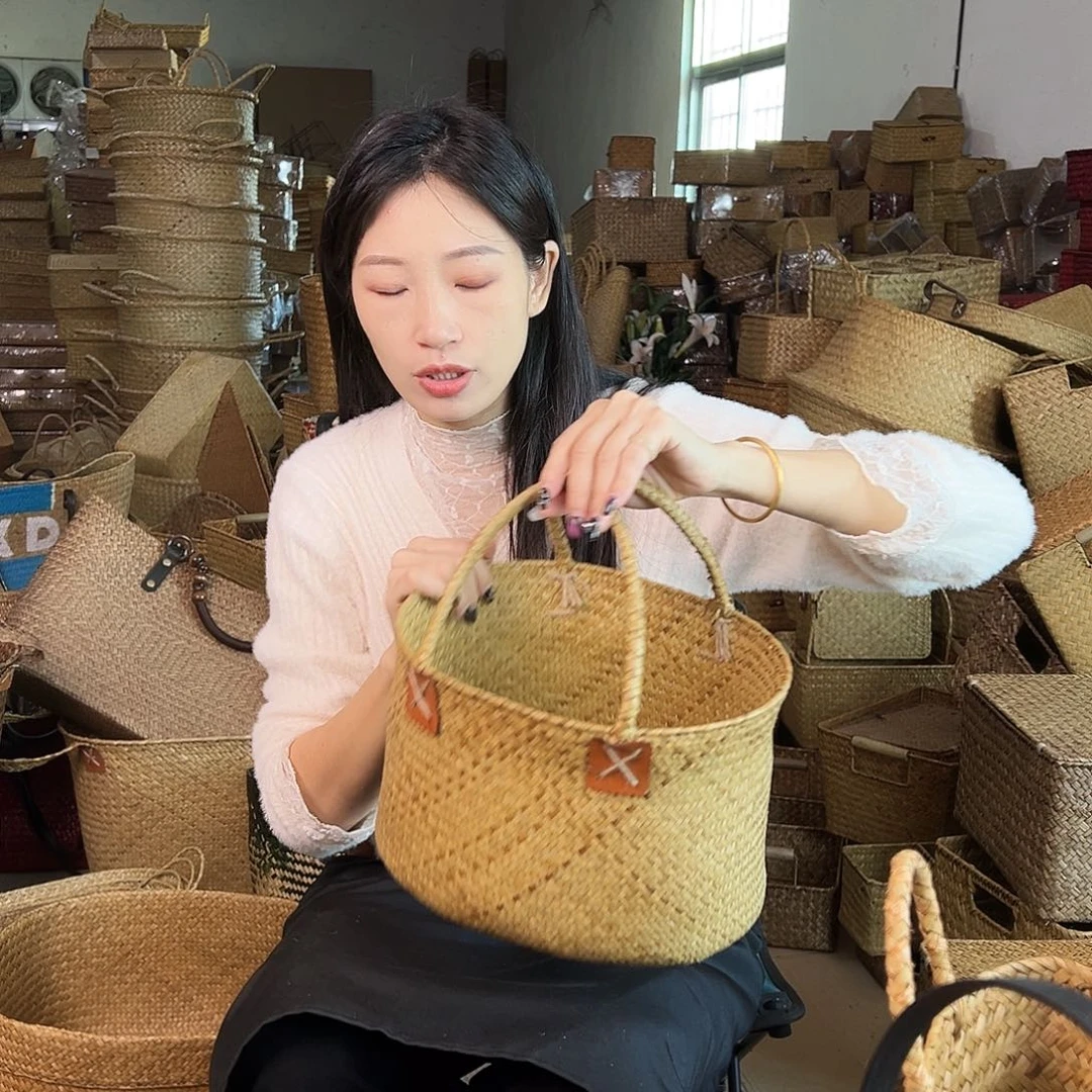 草编草编包/草编收纳盒带瑕疵