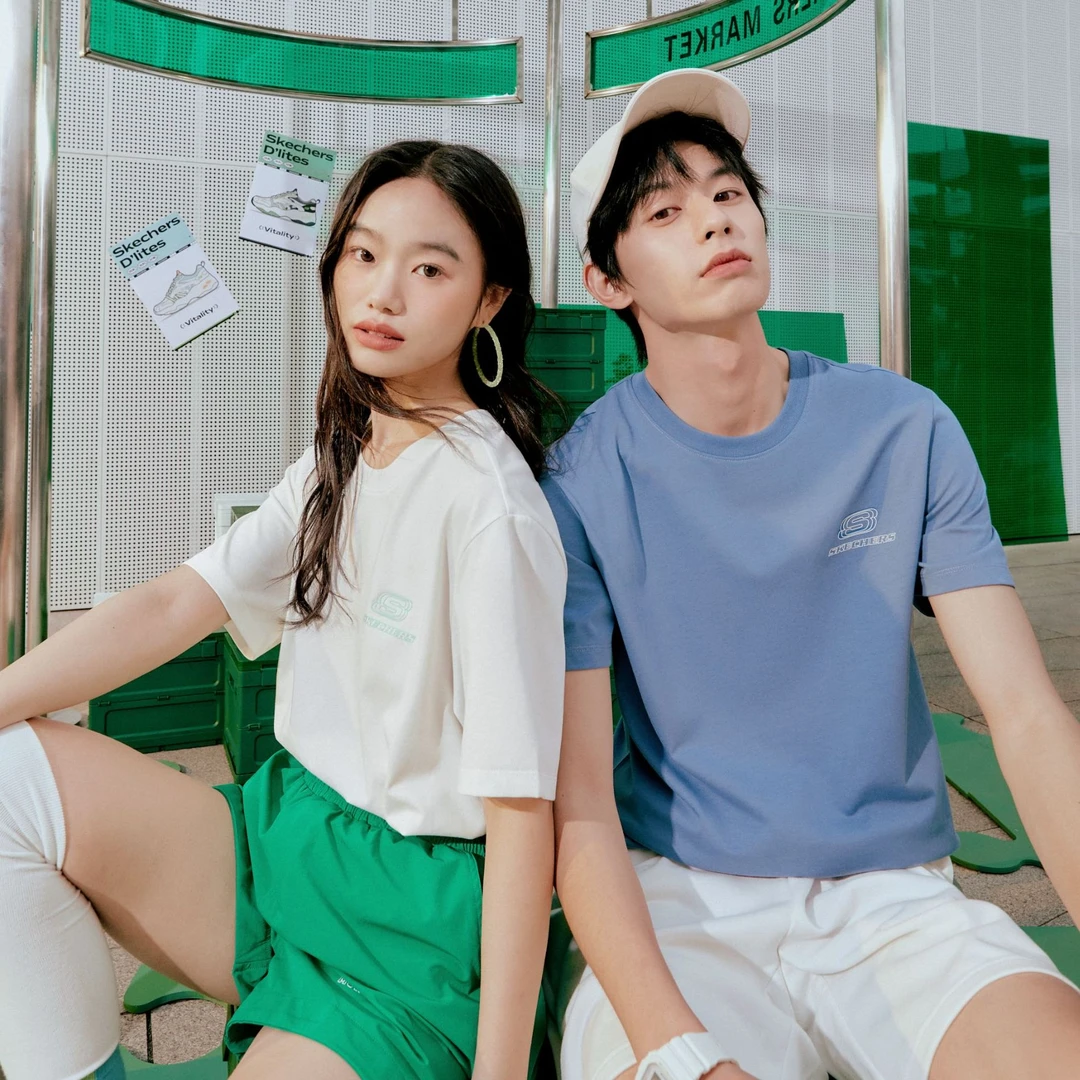 【雪糕T恤】斯凯奇男女款简约透气休闲针织圆领运动上衣夏L223U046