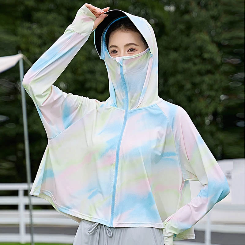 TIFICY户外帽檐可拆卸防晒衣女夏季新款防紫外线外套炫彩透气防晒