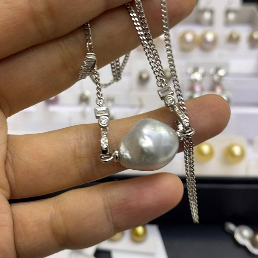 银S925镶嵌颈饰海水珍珠