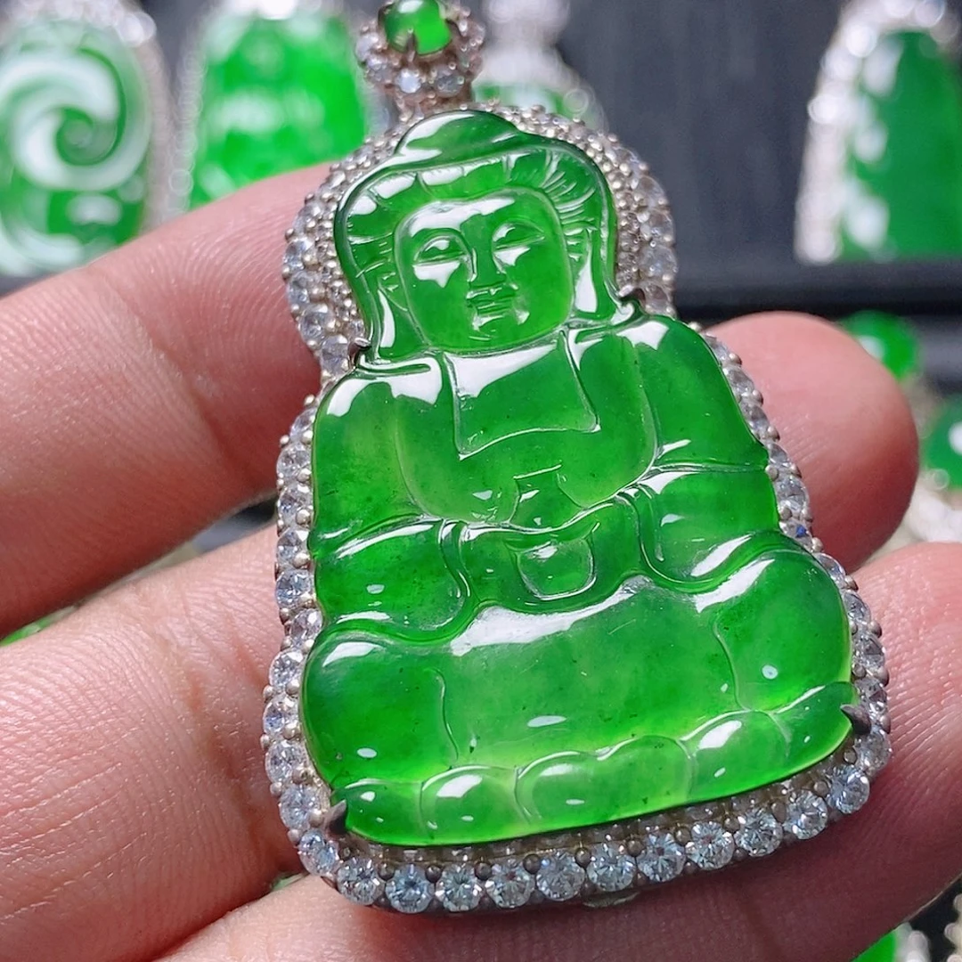 翡翠银S925镶嵌颈饰