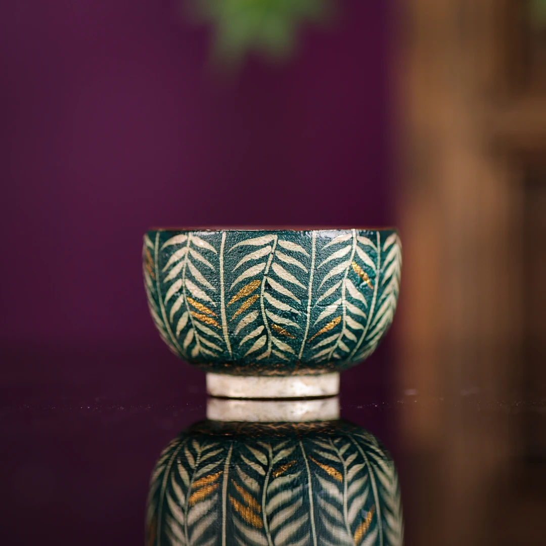 纳兰-柳叶纹粗陶杯（蕉白S0660）