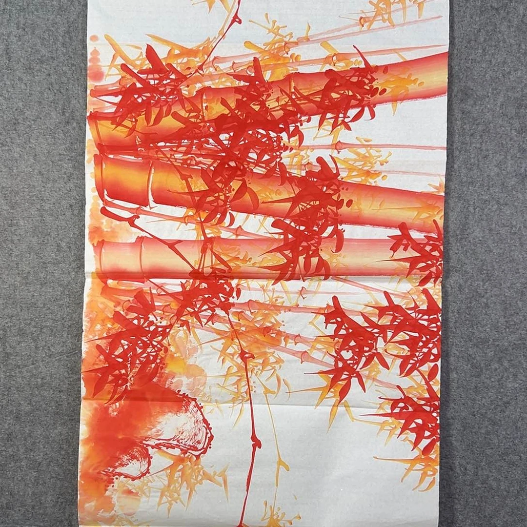 国画549 花鸟在树丛的顶端鸣叫叫声响