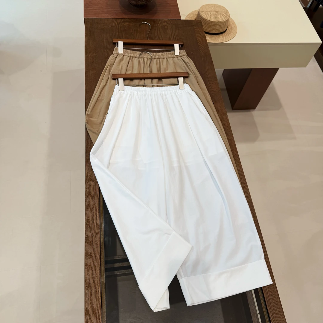 九分复古透气阔腿裤百搭纯色休闲裤b230