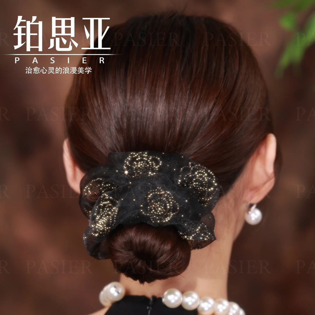 铂思亚 玫瑰 轻奢优雅精致感气质发圈FB1916