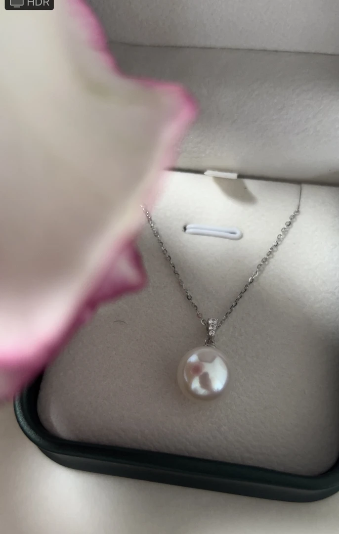 【珠珠妹专属】天然淡水有核珍珠时尚气质吊坠精致18K金扣/赠银链