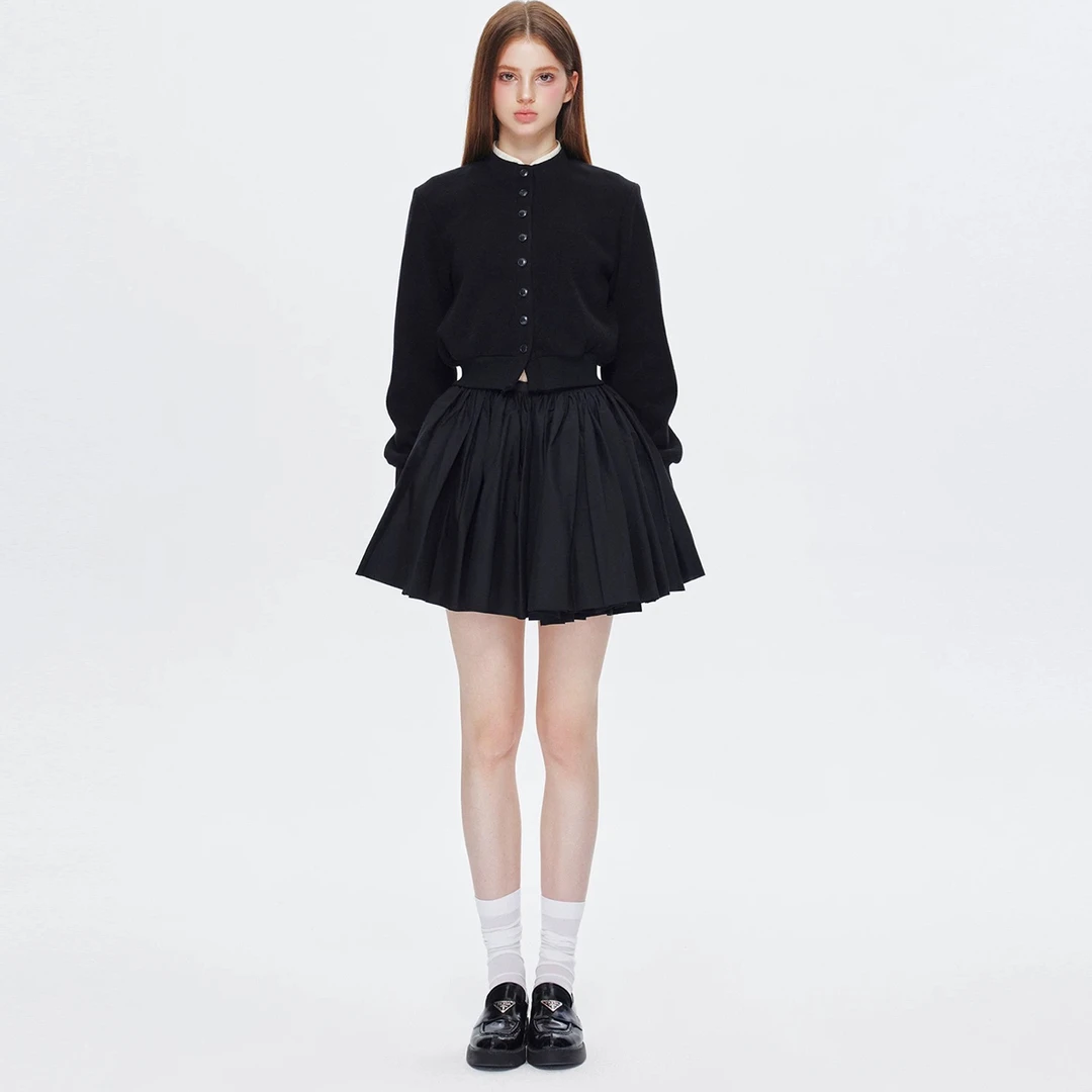 已到货/拼接针织外套/韩系针织开衫毛衣短款上衣女早秋秋装秋季