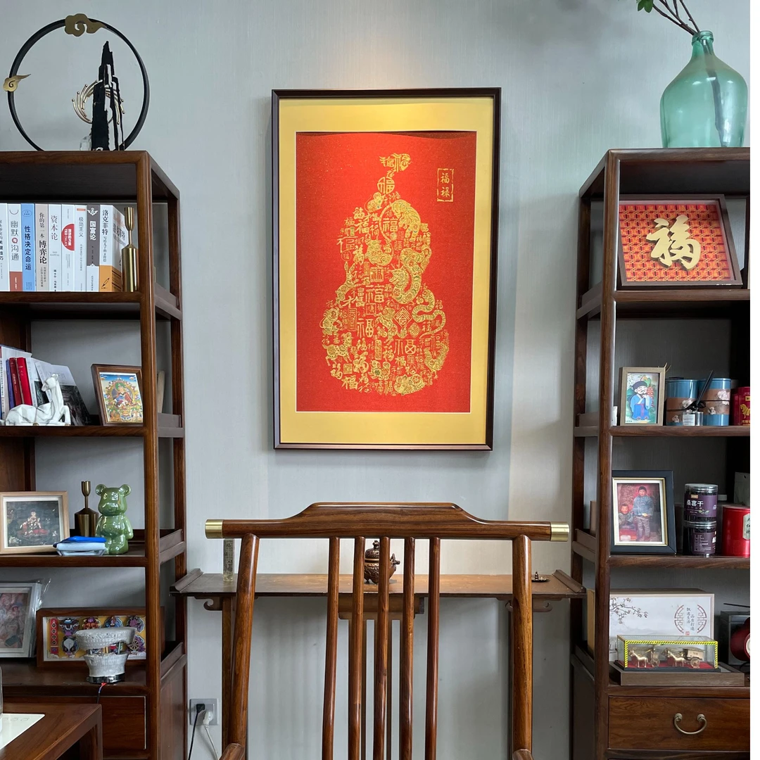 新中式十二生肖百福图刺绣挂画玄关客厅书房玄关茶室背景墙装饰画