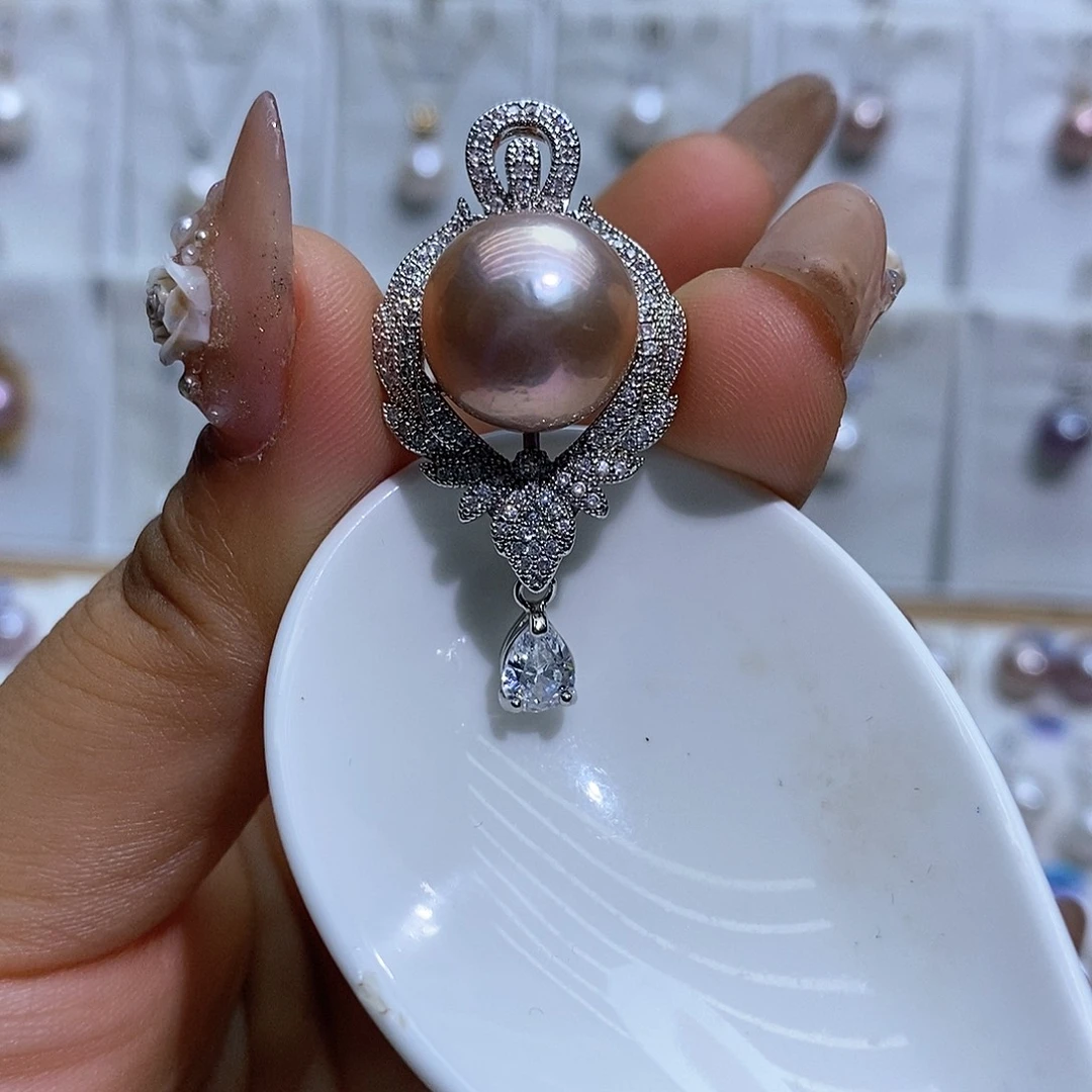 淡水珍珠未镶嵌吊坠(赠链)14M