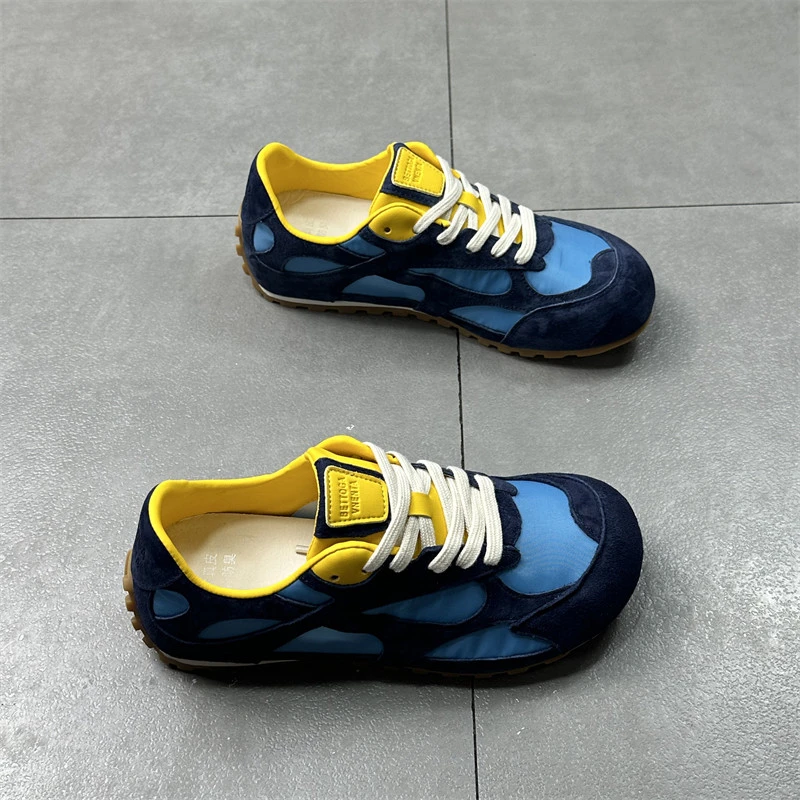 夏季新款高端拼接透气复古阿甘女百搭休闲平底系带网红款阿甘鞋