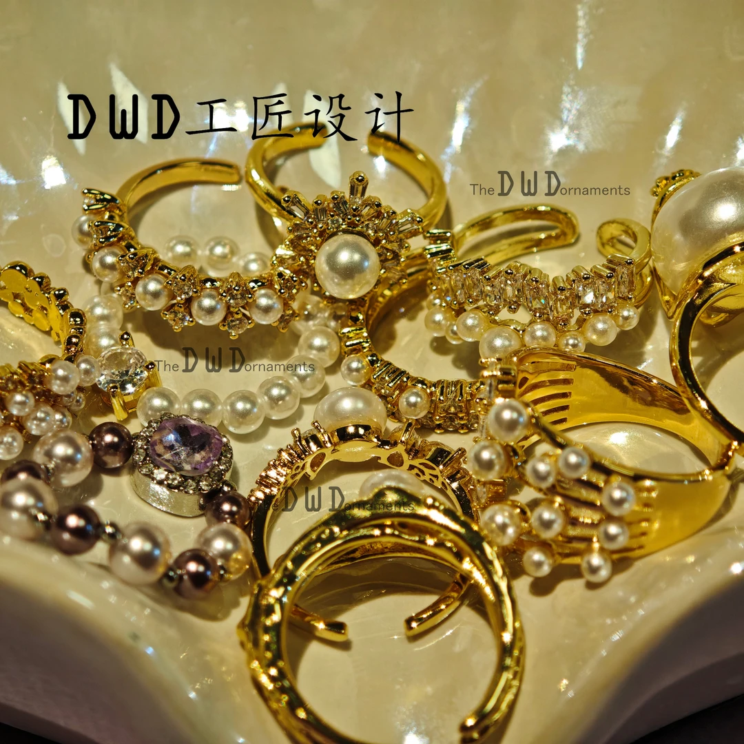 铜合金锆石戒指 DWD工匠设计沧海系列戒指轻奢时尚气质