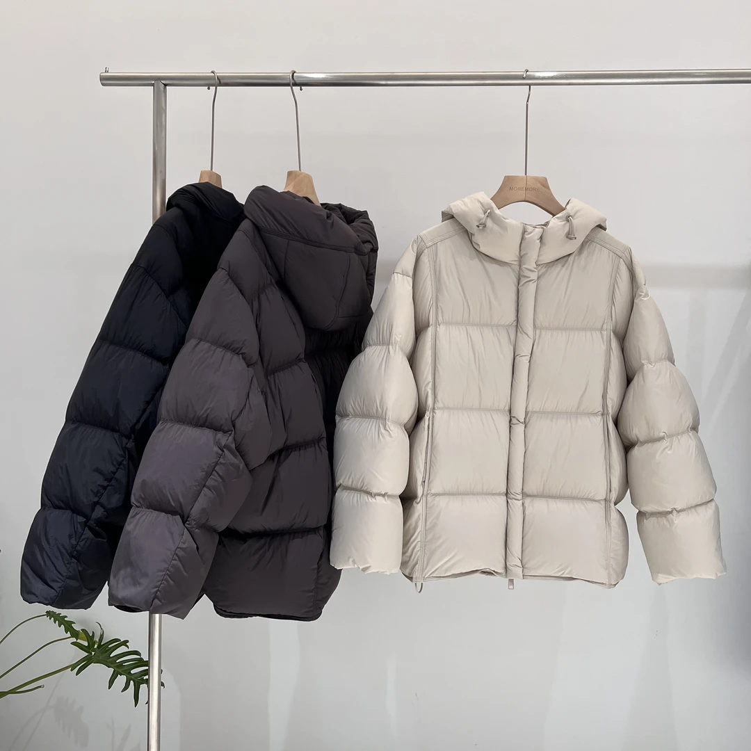 秋冬季新款连帽短款简约时尚保暖显瘦白鸭绒羽绒服