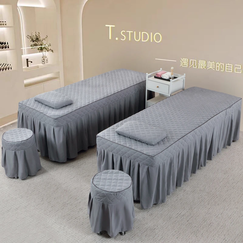 美容床罩单件床单按摩推拿理疗纹绣养生美容院床裙四季通用带洞口