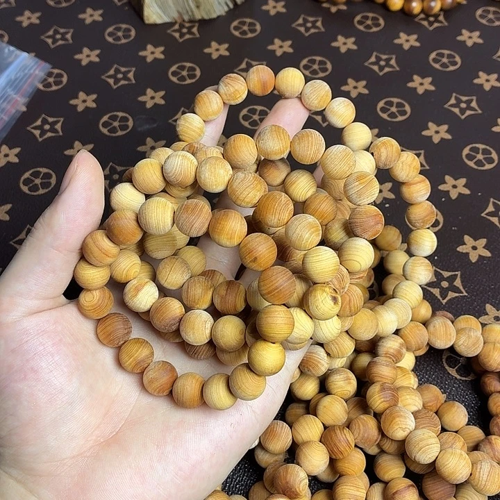 柏木（崖柏）手串/手链崖柏12mm白泥膏毛珠