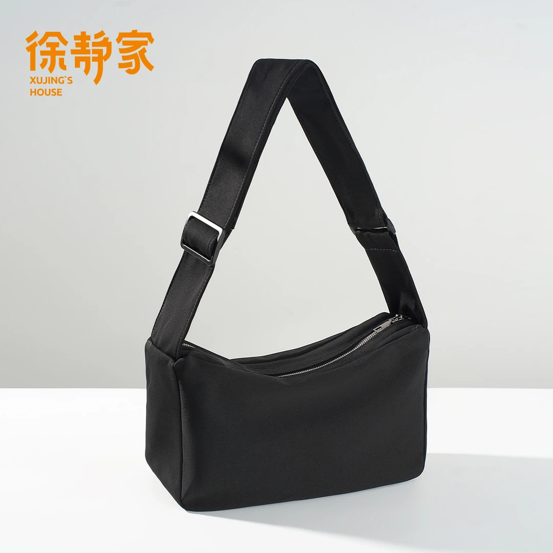 XUJINGJIA/徐静家大胃王包包  休闲百搭黑色简约时尚布包XJJ3122