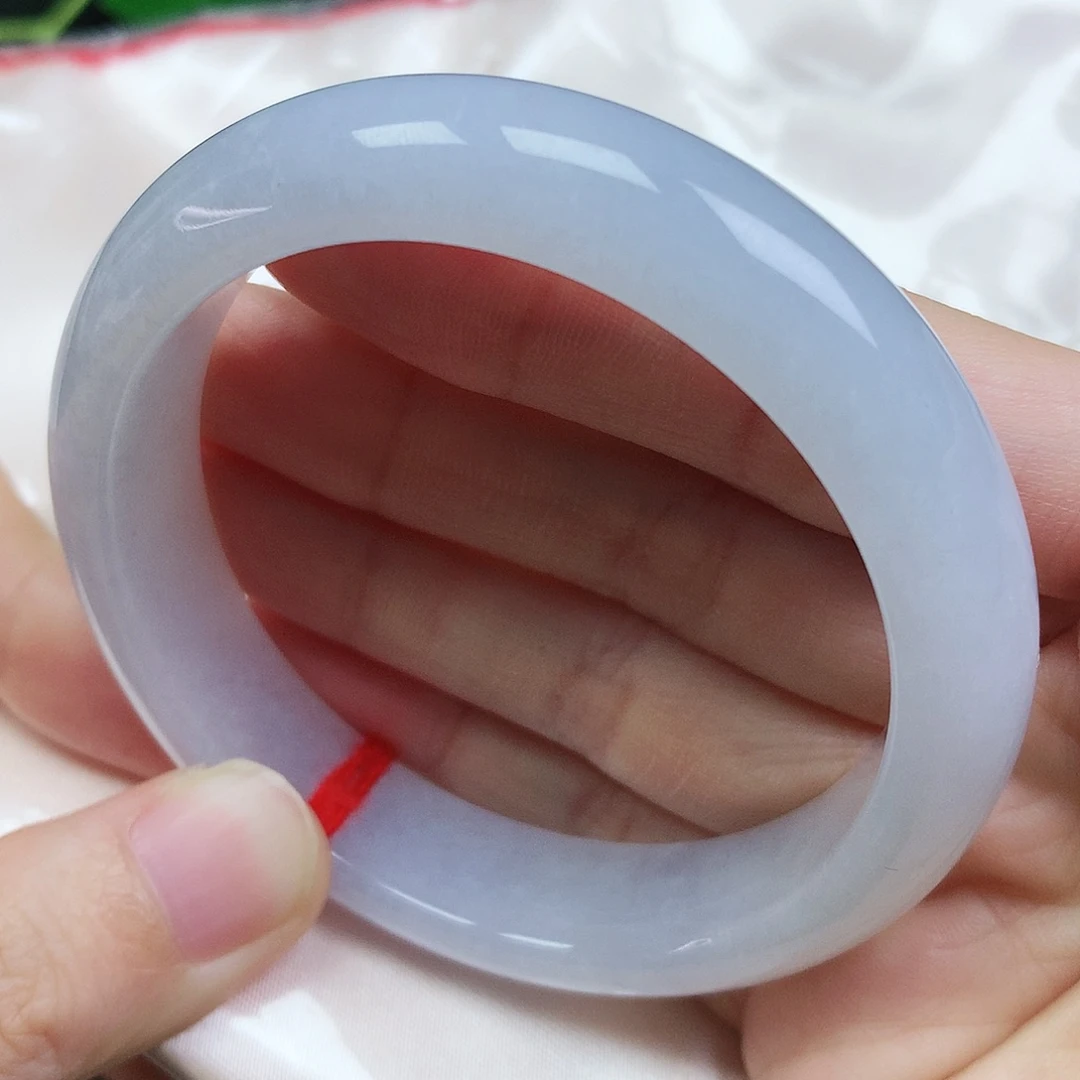 未镶嵌手镯翡翠53.7圈口粉紫832