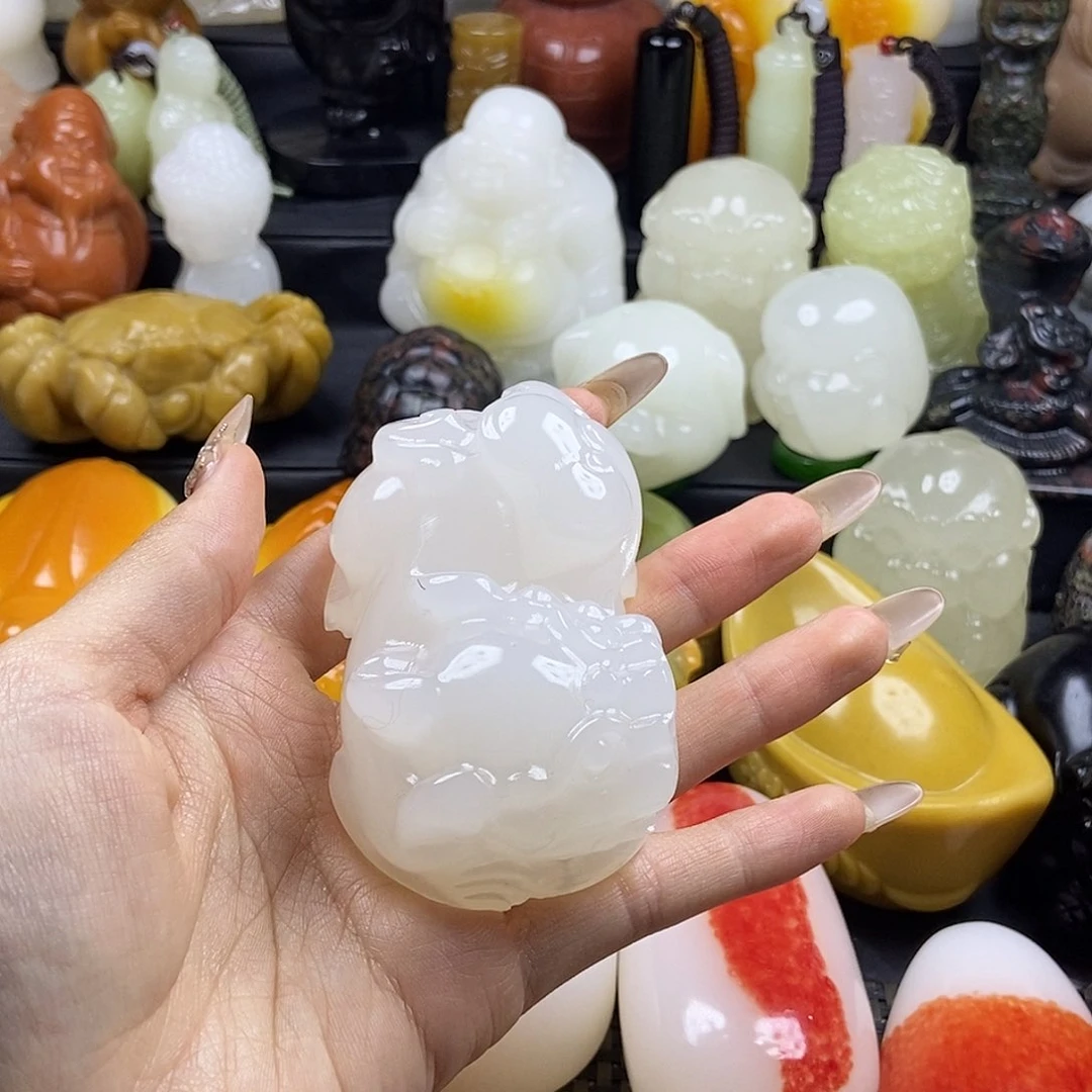 无花朵原石雕刻把件