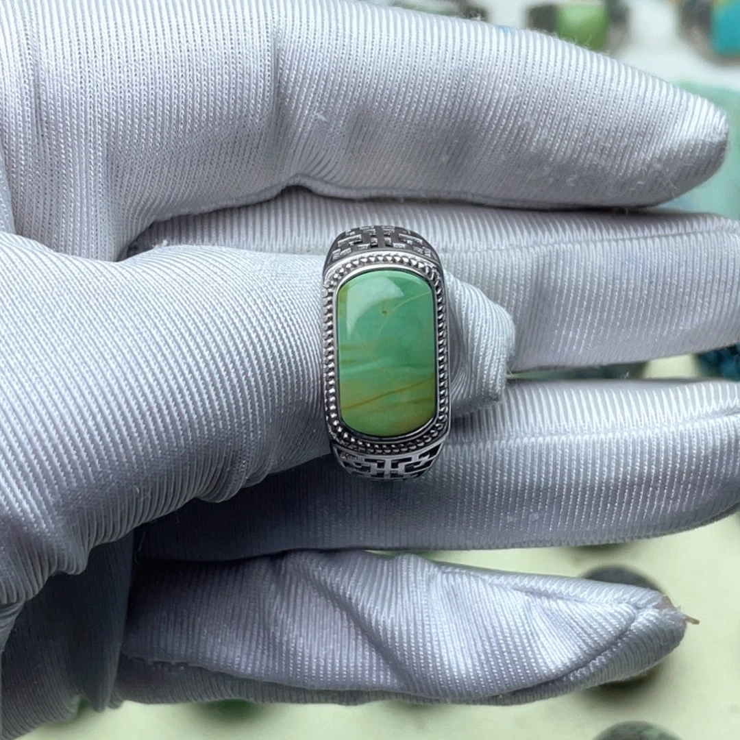 绿松石银S925镶嵌绿松石