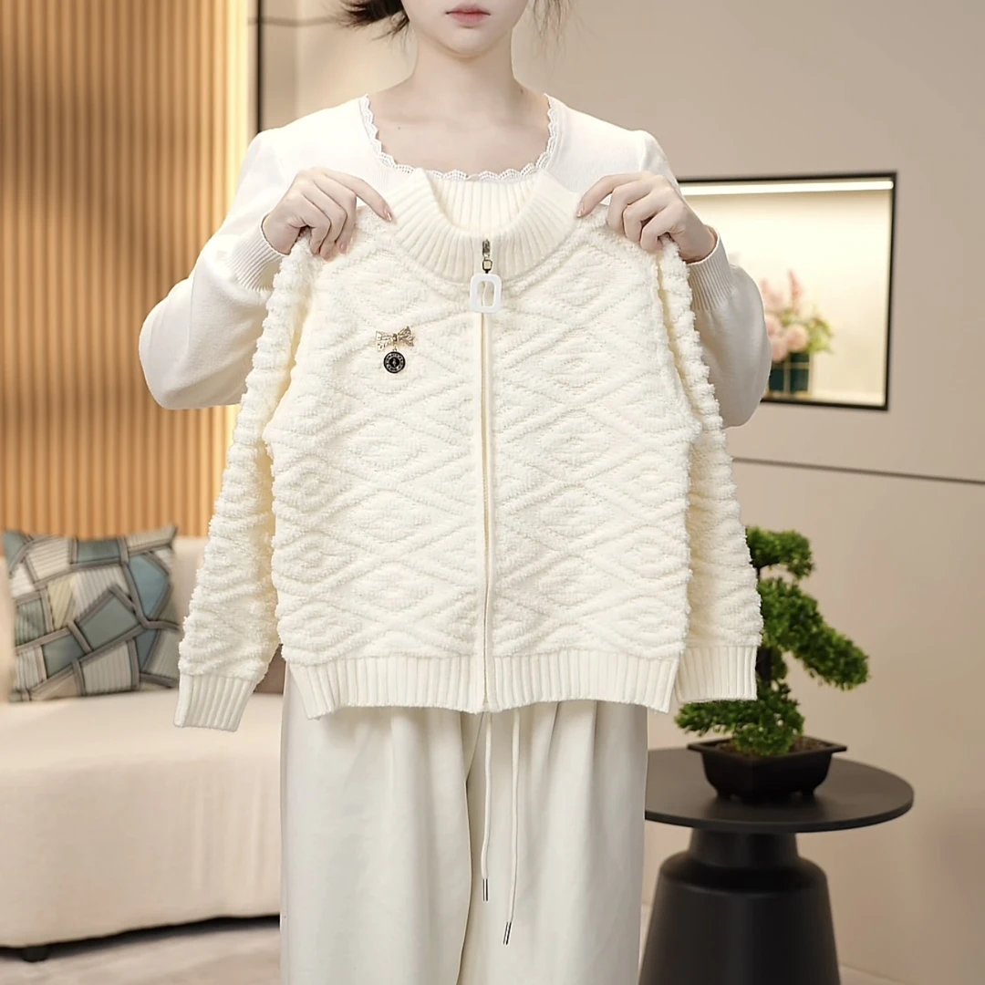 女童针织套头毛衣2025秋冬慵懒风韩版宽松上衣保暖百搭亲子装