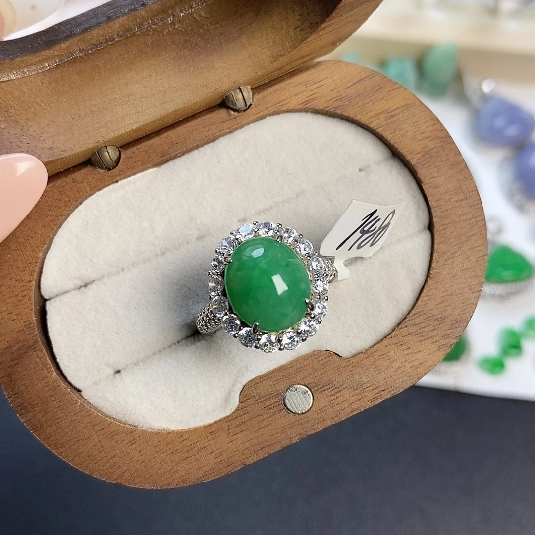 翡翠银S925镶嵌吊坠(不含链)