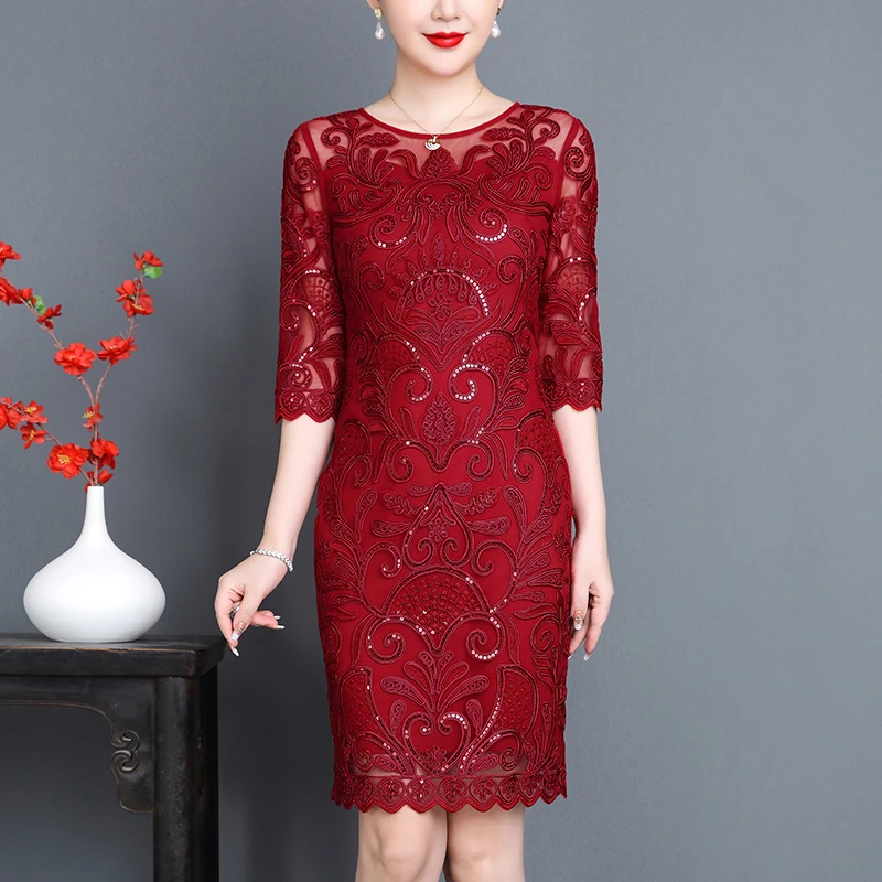 结婚妈妈装礼服平时可穿夏季小个子婚礼喜婆婆婚宴装高贵旗袍喜服