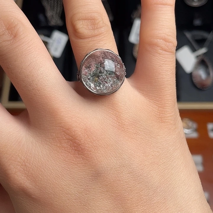 银S925镶嵌戒指水晶