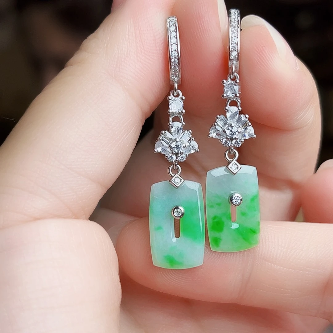 翡翠银S925镶嵌颈饰耳饰