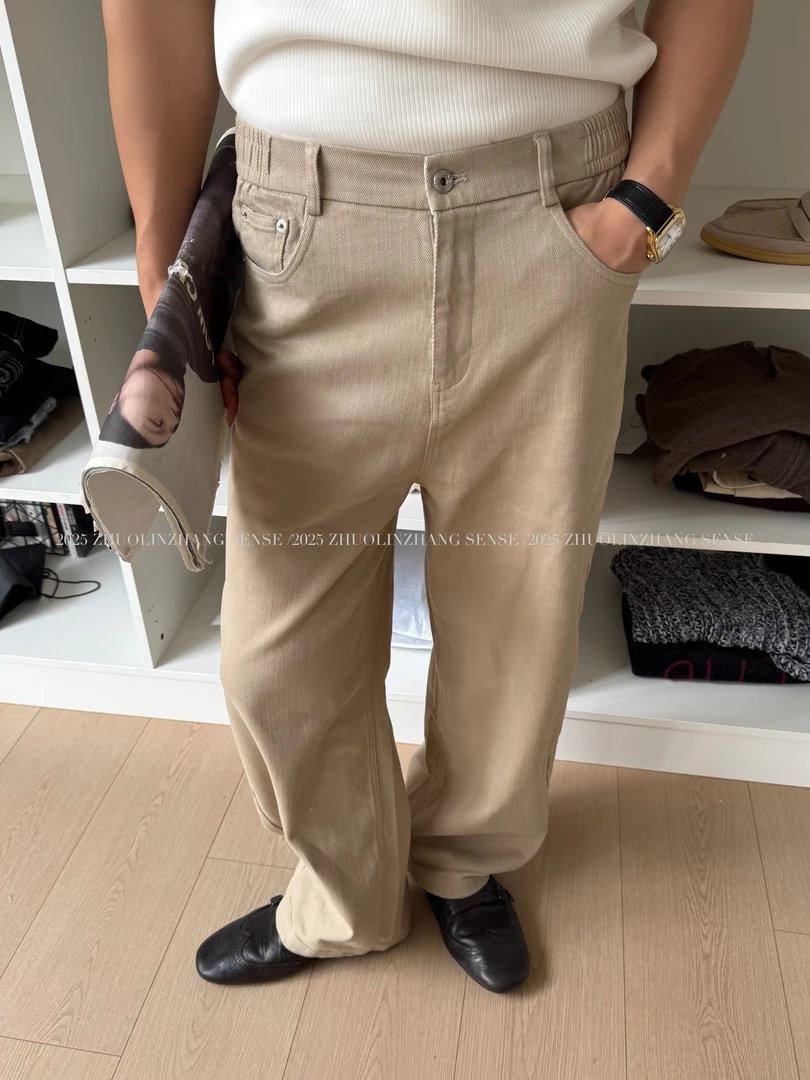 ZHUOLINZHANG / 【棉质水洗】Chino棉纱混纺宽松休闲百搭直筒长裤