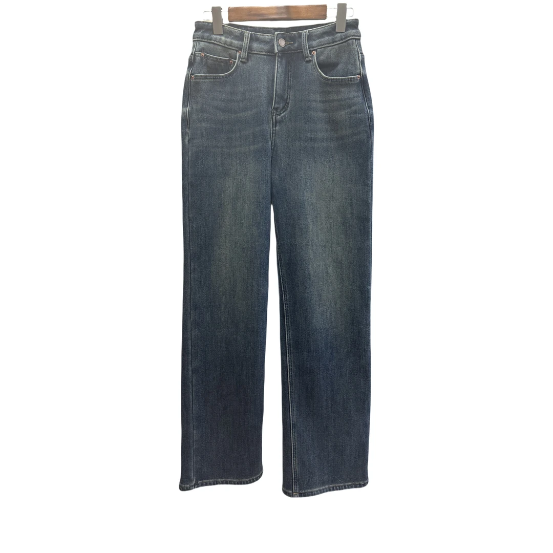 女士时尚直筒长款加绒牛仔裤UU010401