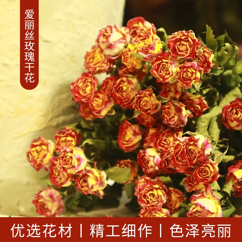 【沐岚植阁】高级干花玫瑰花花束爱丽丝多头泡泡
