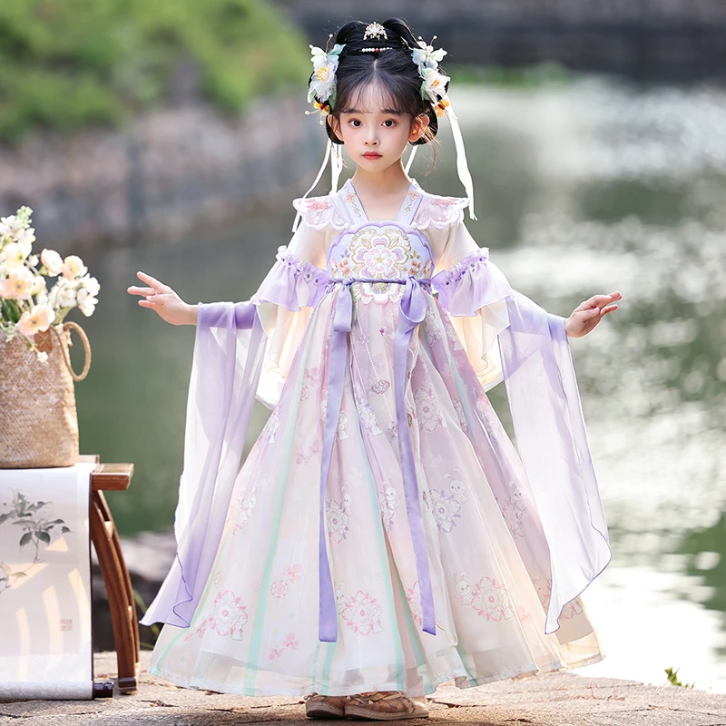 女童汉服短袖夏季新款儿童春装古风超仙中国风裙公主裙古装99571