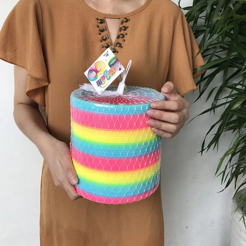 玩具走楼梯大号彩虹圈儿童怀旧塑料圈弹力弹簧圈17.5cm