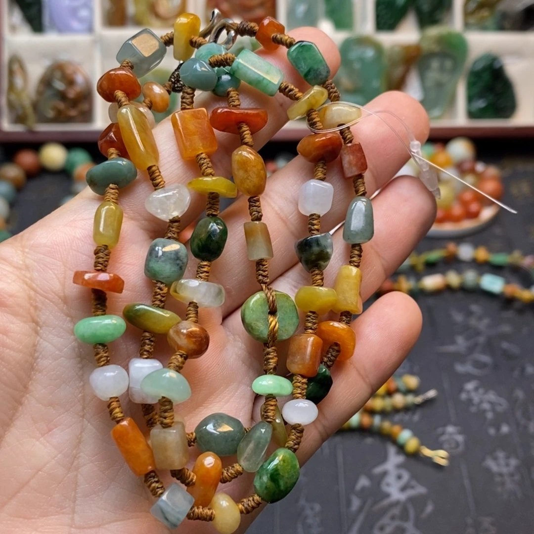 翡翠未镶嵌毛衣链卡5+