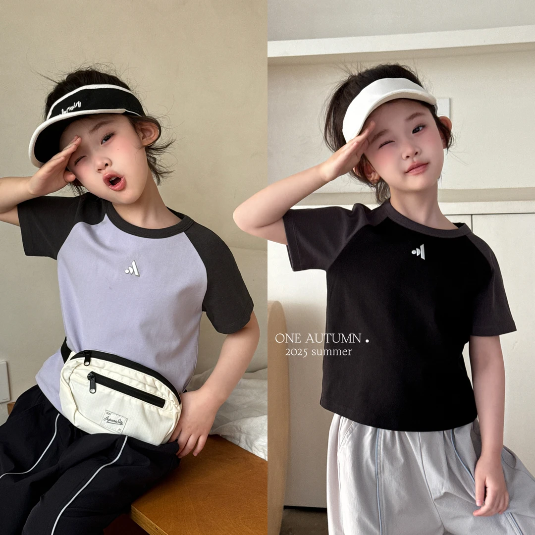 现货「麦麦秋.MAIMAIQIU」【无双】撞色运动短袖T恤女童夏【GX899】