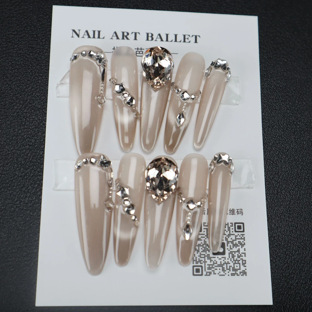 22【克罗约定】指上芭蕾纯手工穿戴甲送工具包+收纳盒 No退No换