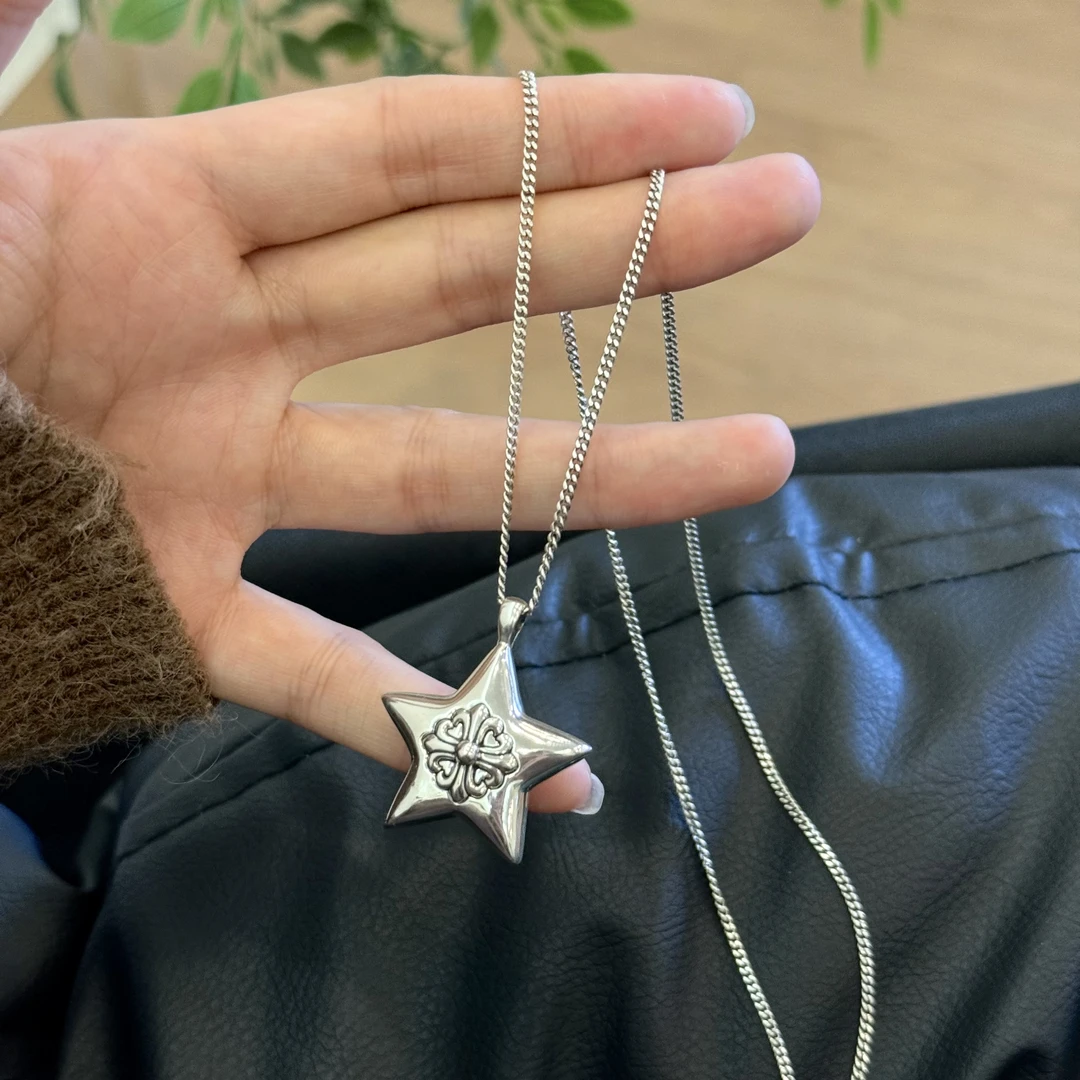 链子925银 克罗星星复古项链精致气质小众原创设计日韩简约时尚