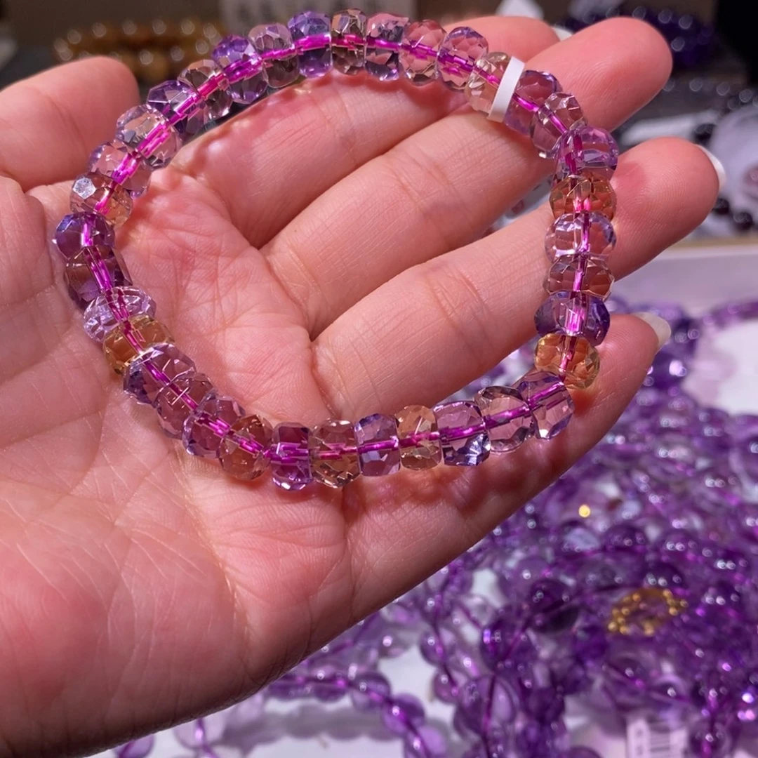 水晶手链未镶嵌紫黄晶8+