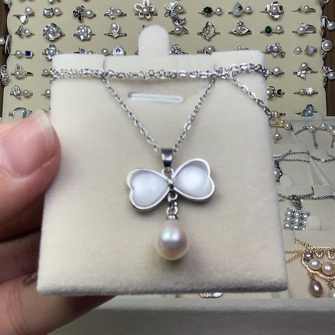 淡水珍珠耳饰银S925镶嵌