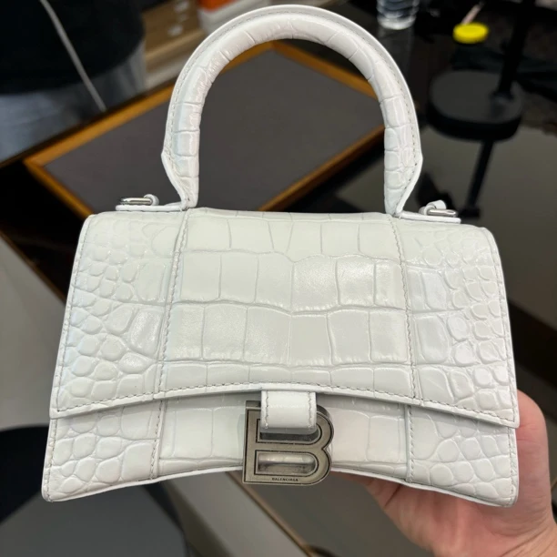 95新 Balenciaga/巴黎世家 巴黎世家/白色沙漏xs号单肩包