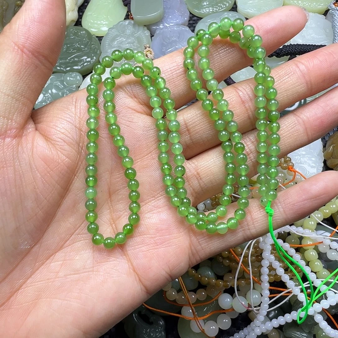 和田玉未镶嵌吊坠(赠链)卡4多圈